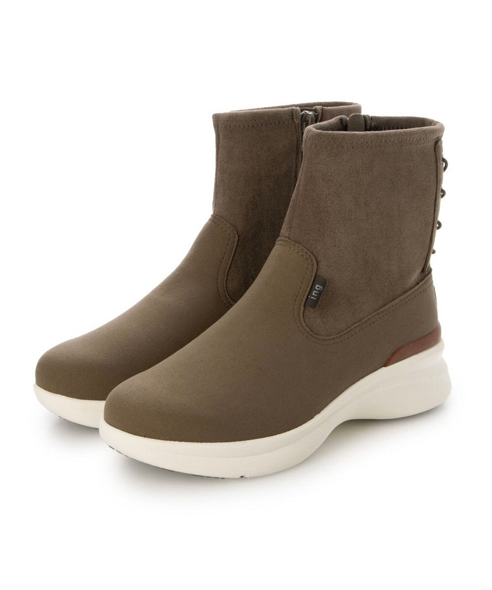 ing <ing>【レイン対応】厚底ストレッチブーツ 