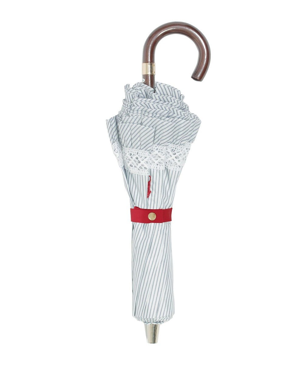 MOONBAT 【遮光/晴雨兼用日傘】POLO RALPH LAUREN（ポロラルフローレン）折りたたみ日傘 ストライプフリル 遮熱 遮光 UV 