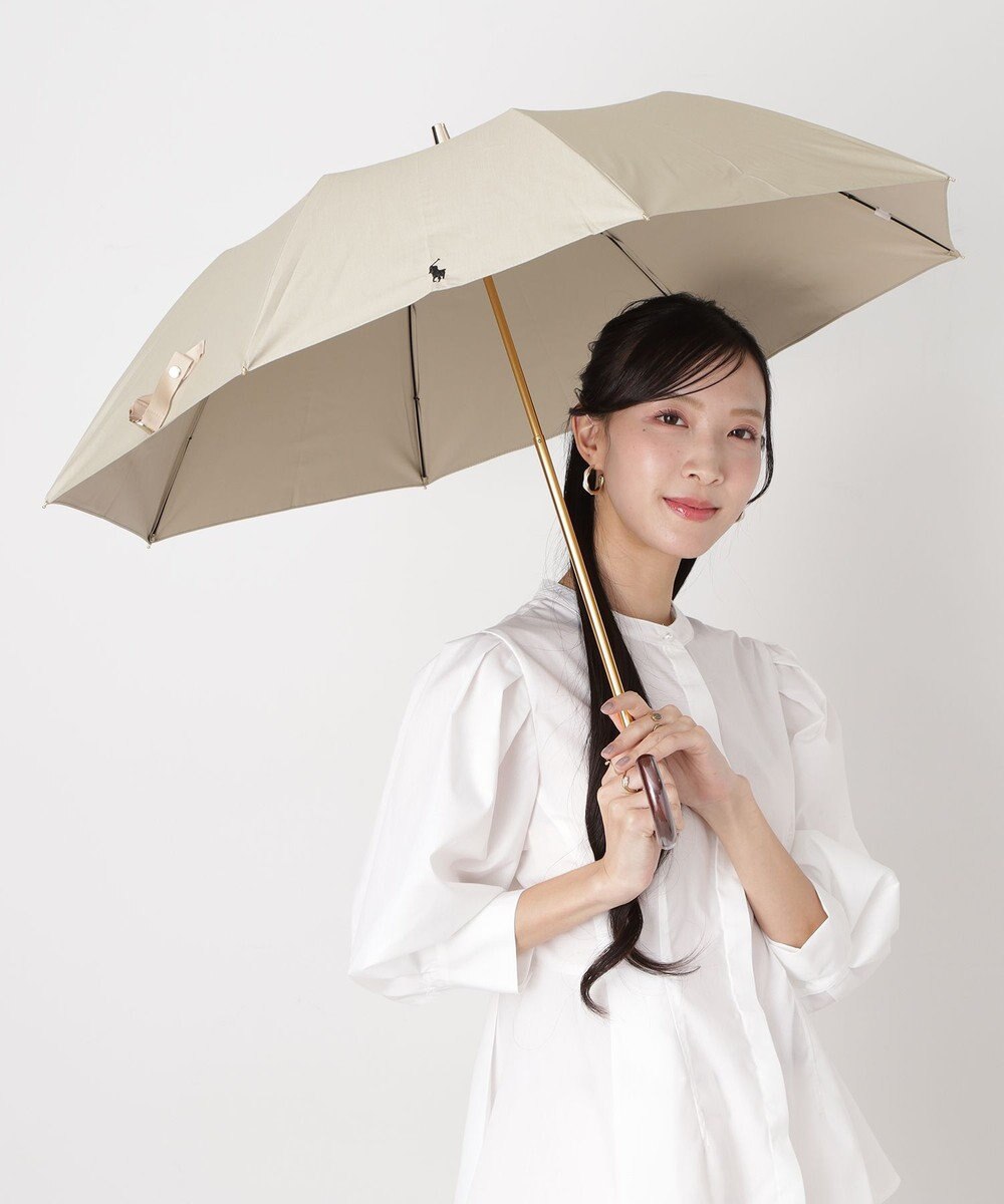 MOONBAT POLO RALPH LAUREN（ポロ ラルフローレン）晴雨兼用日傘 ワンポイント ポロポニー 無地  折りたたみ傘 楽折 遮光 遮熱 UV 
