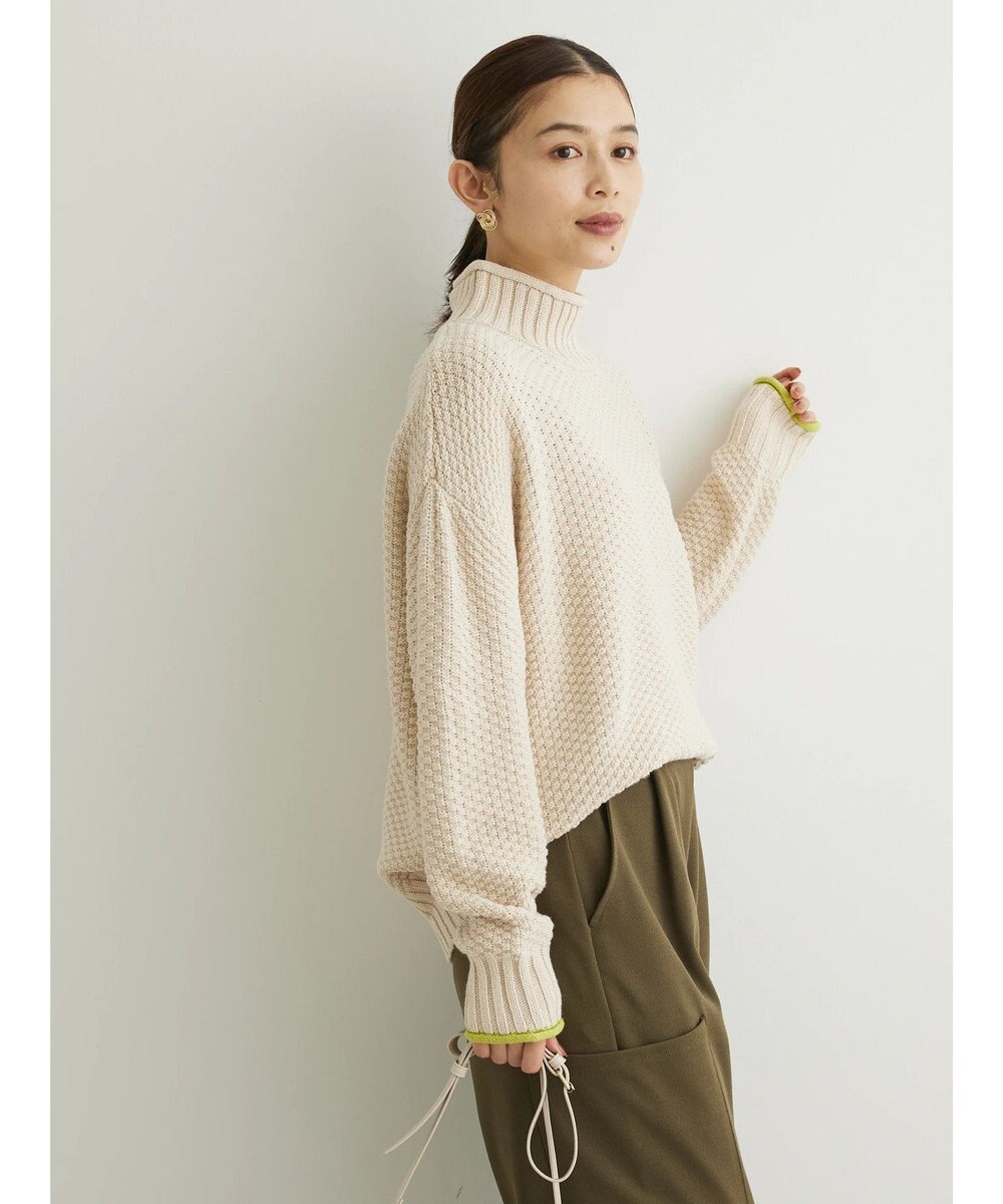 Green Parks 袖ラインカノコ編みニットプルオーバー 