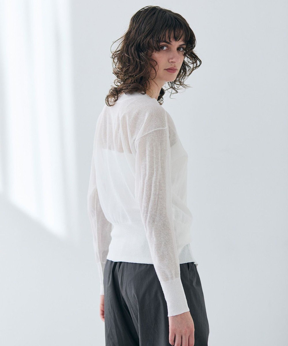 BEIGE， 【洗える・Oggi 7月号掲載】LUPINUS / 前後2WAYシアーニットカーディガン 