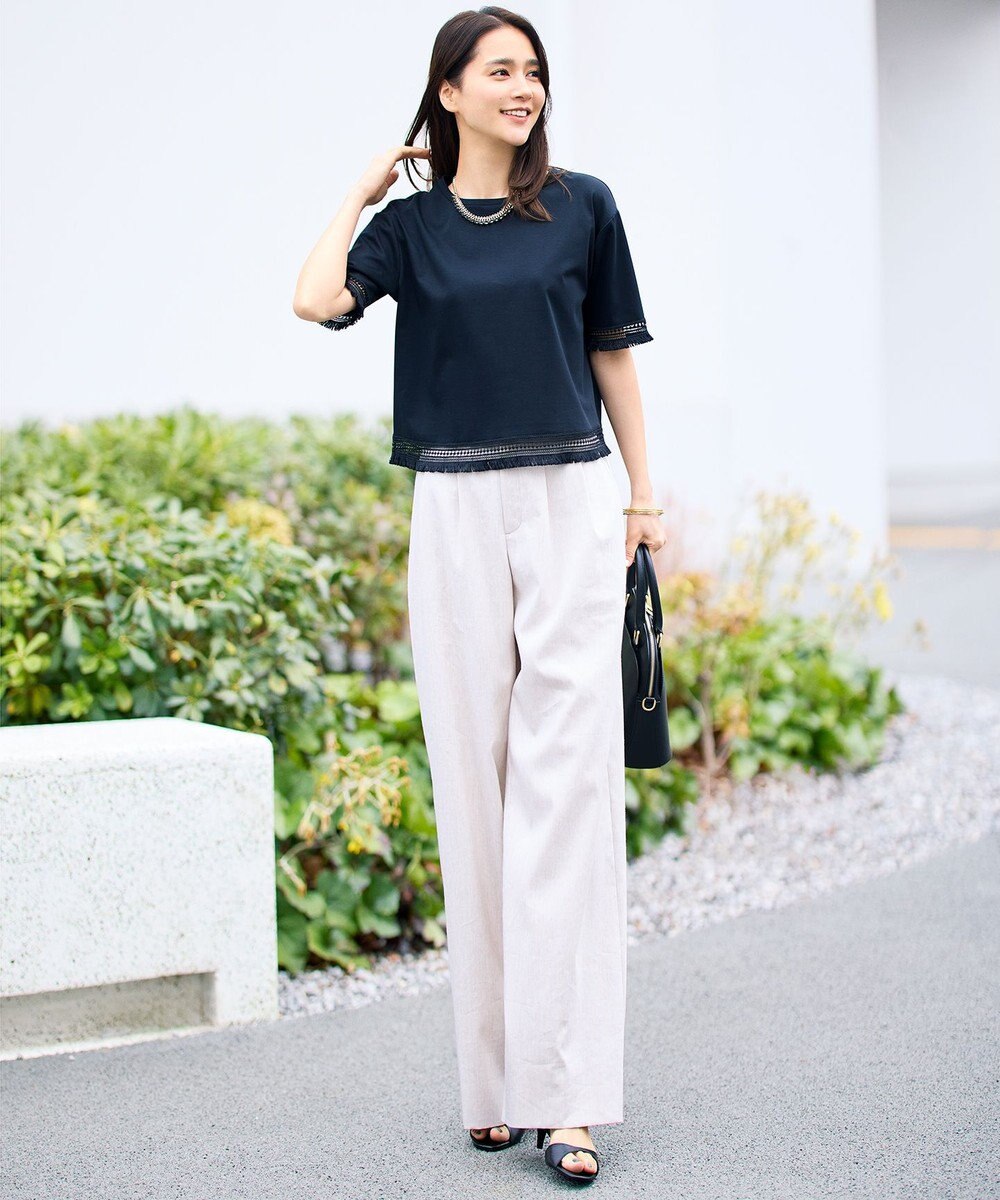 自由区 L 【SHIHOさん着用】コンパクトハイゲージフリンジ Tシャツ 