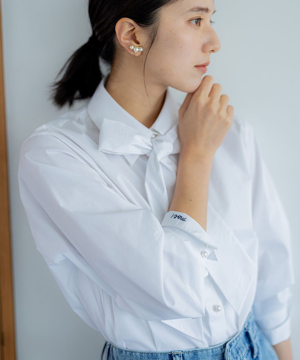 組曲 【ボウタイ付き】メッセージシャーティング シャツ 