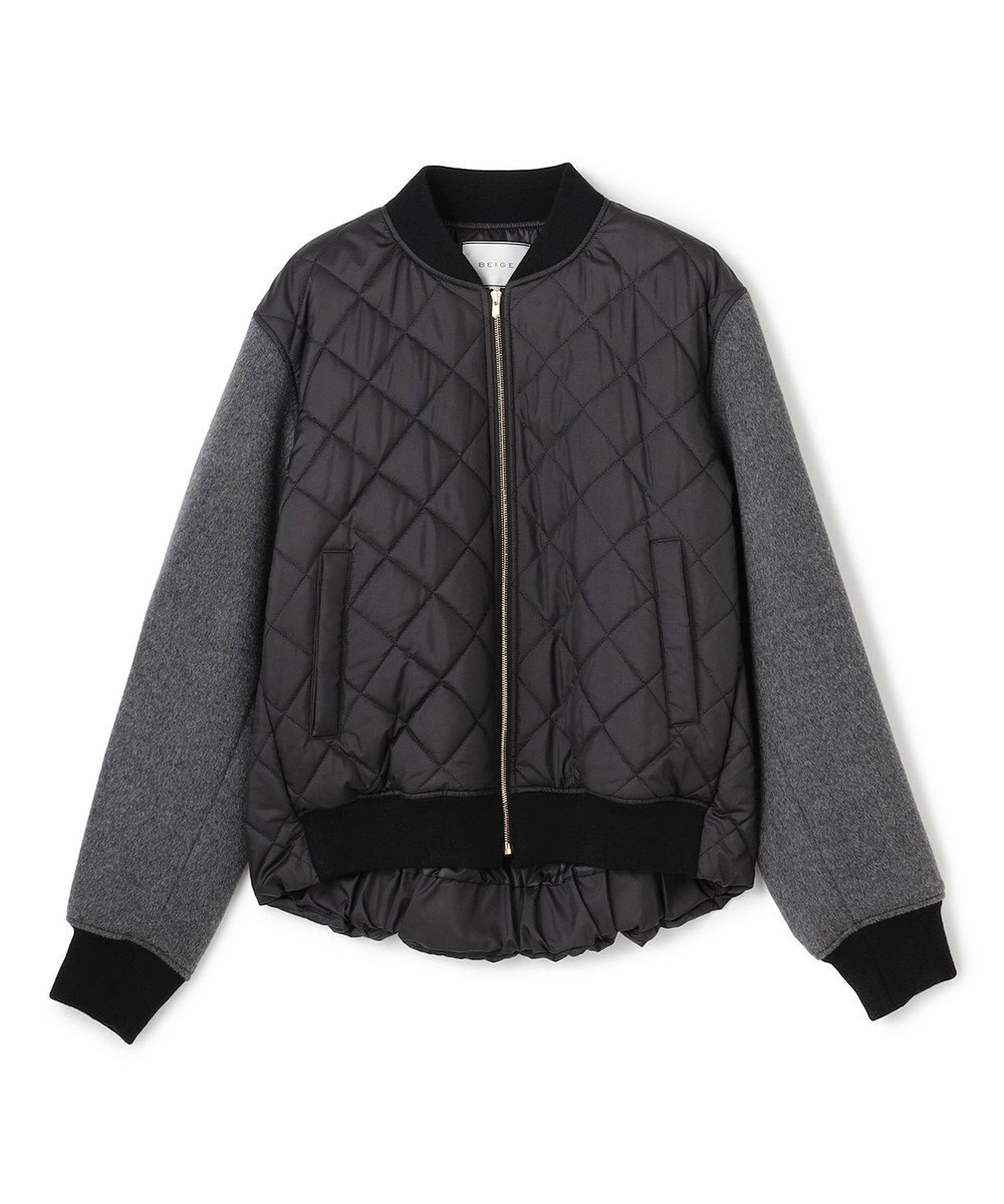 BEIGE， 【GISELe 10月号掲載】DOVER / 異素材ウールキルティングブルゾン 