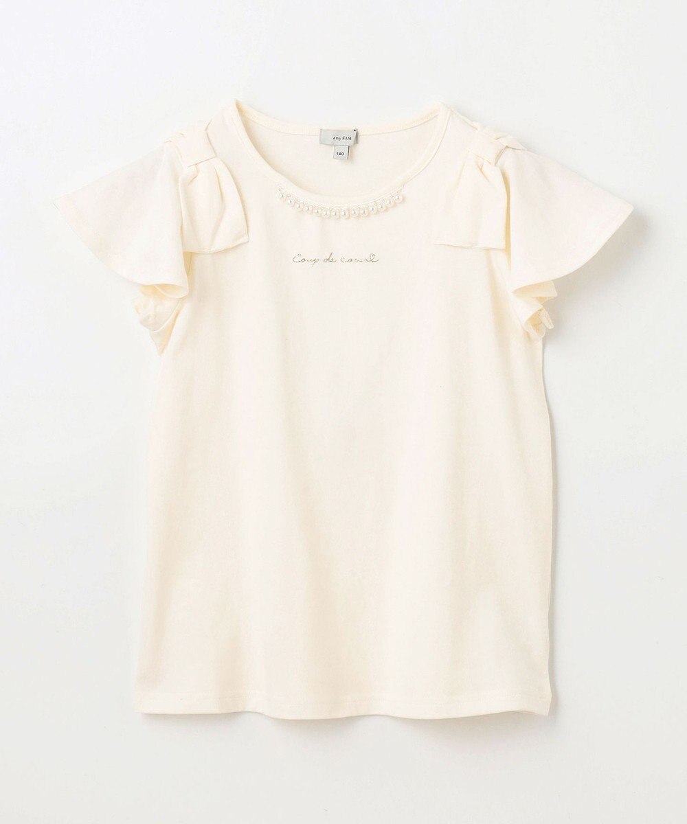 ANY KIDS パール リボン Tシャツ 