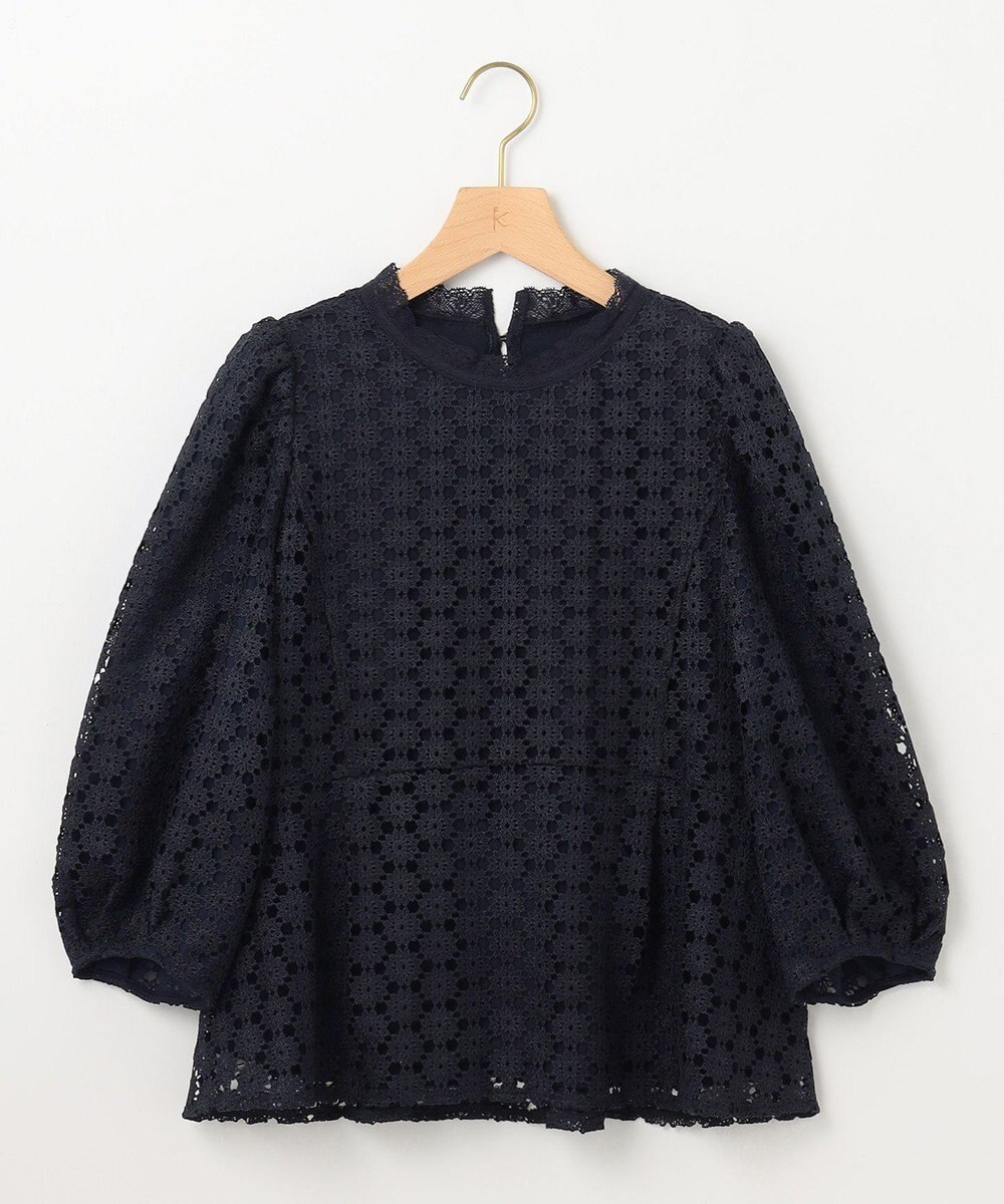 組曲 S 【WEB限定】フラワーレース ペプラムトップス 