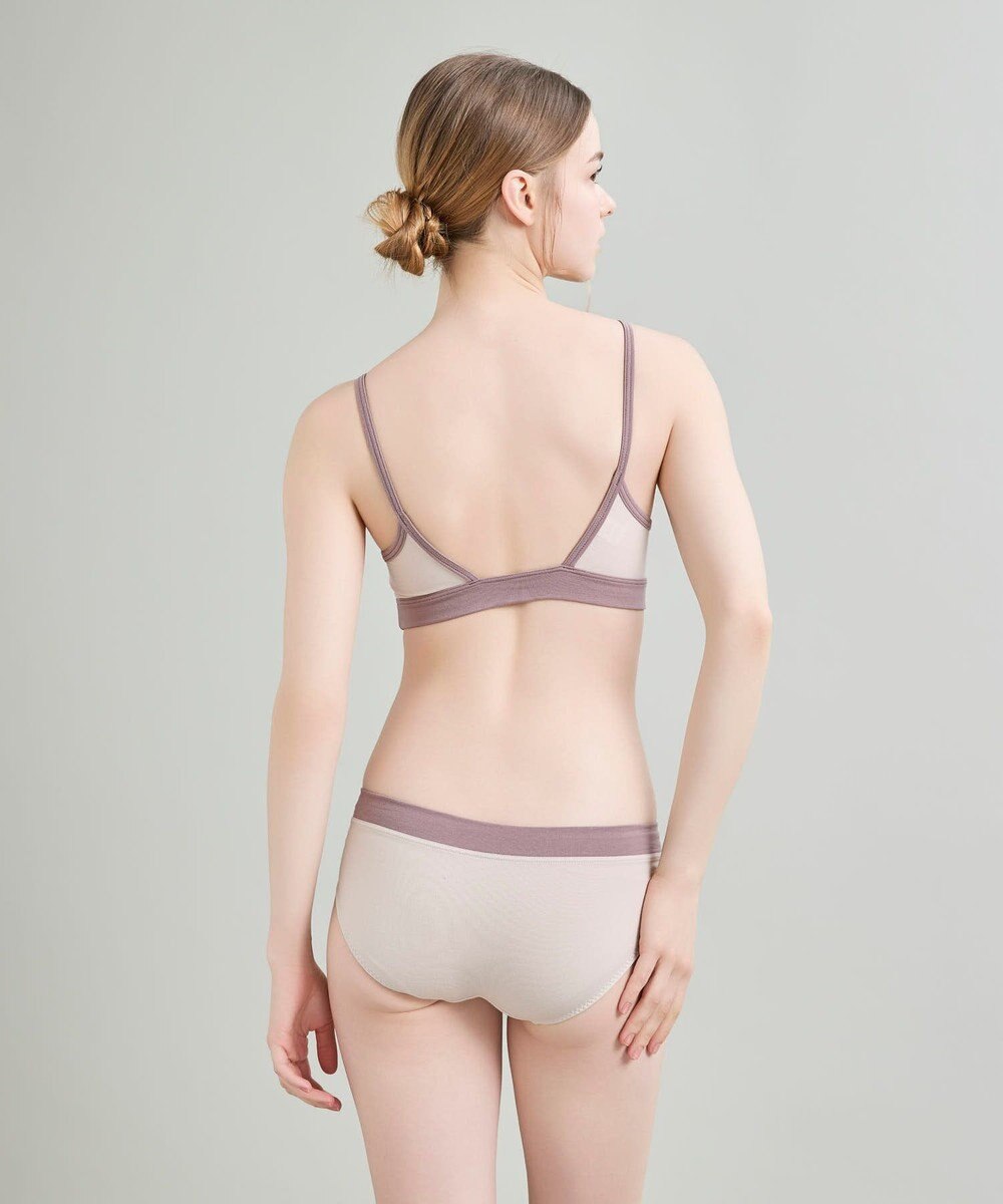 une nana cool 綿ベア天竺 カラーブロッキング ノンワイヤーブラジャー 