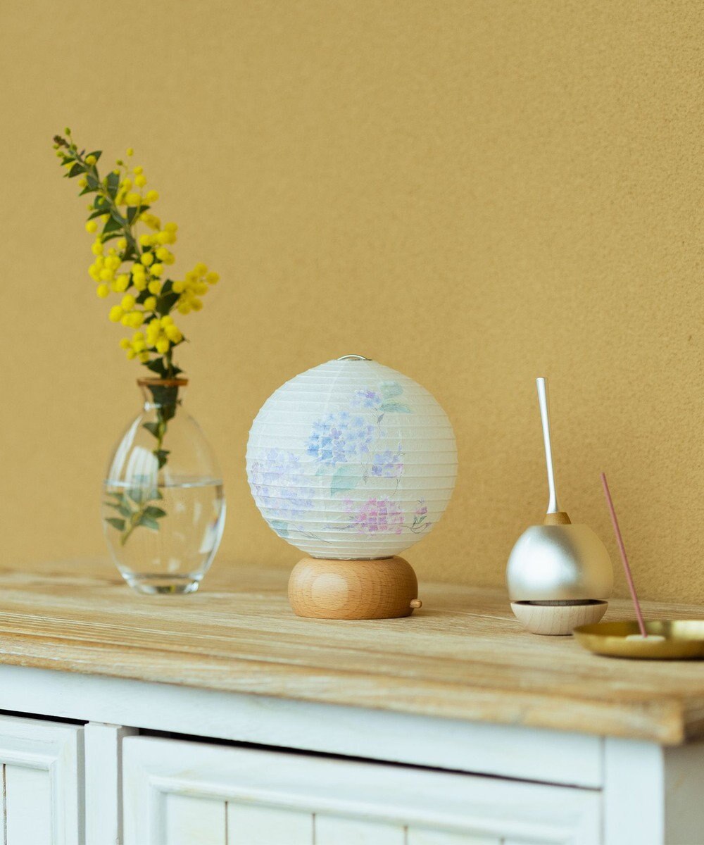 ちょうちん堂 【あかり道】〈手書絵付〉アジサイ ちょうちん ライト 