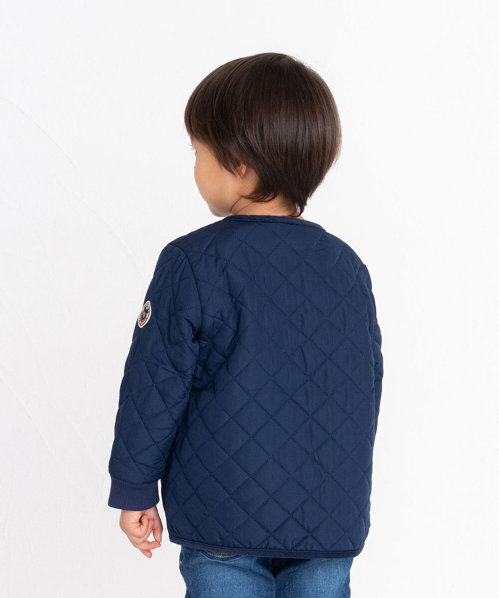 MIKI HOUSE HOT BISCUITS 【80-120cm】 抗菌・抗ウィルス ノーカラー キルティング 中綿ジャンパー 