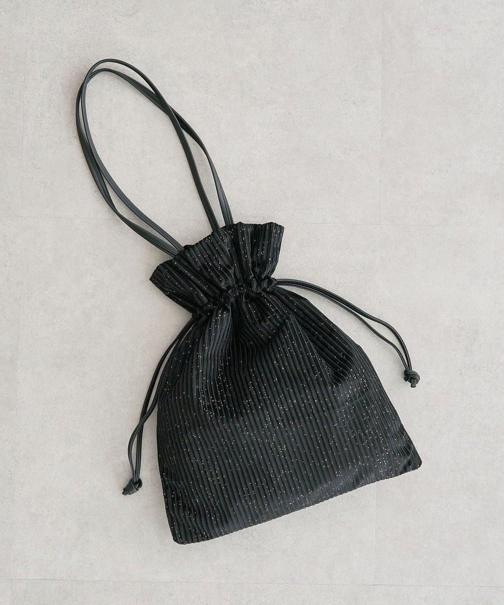 Green Parks ａｎｄｍｉｋｋａ．ラメベロアプリーツ巾着バッグ 