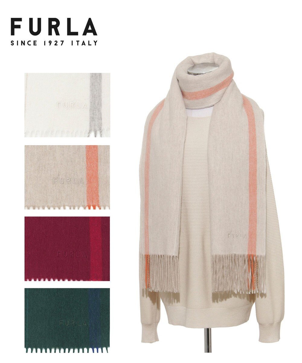 MOONBAT FURLA(フルラ）ウール100％ オンブレー カラーブロック ストール 