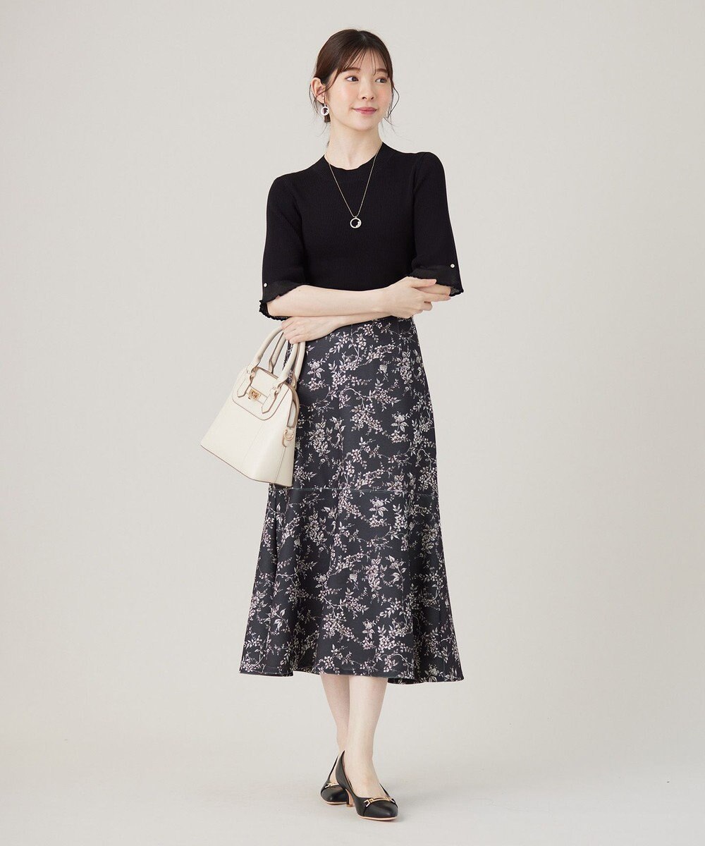 ANY SIS 【洗える】フラワープリントペプラム スカート 