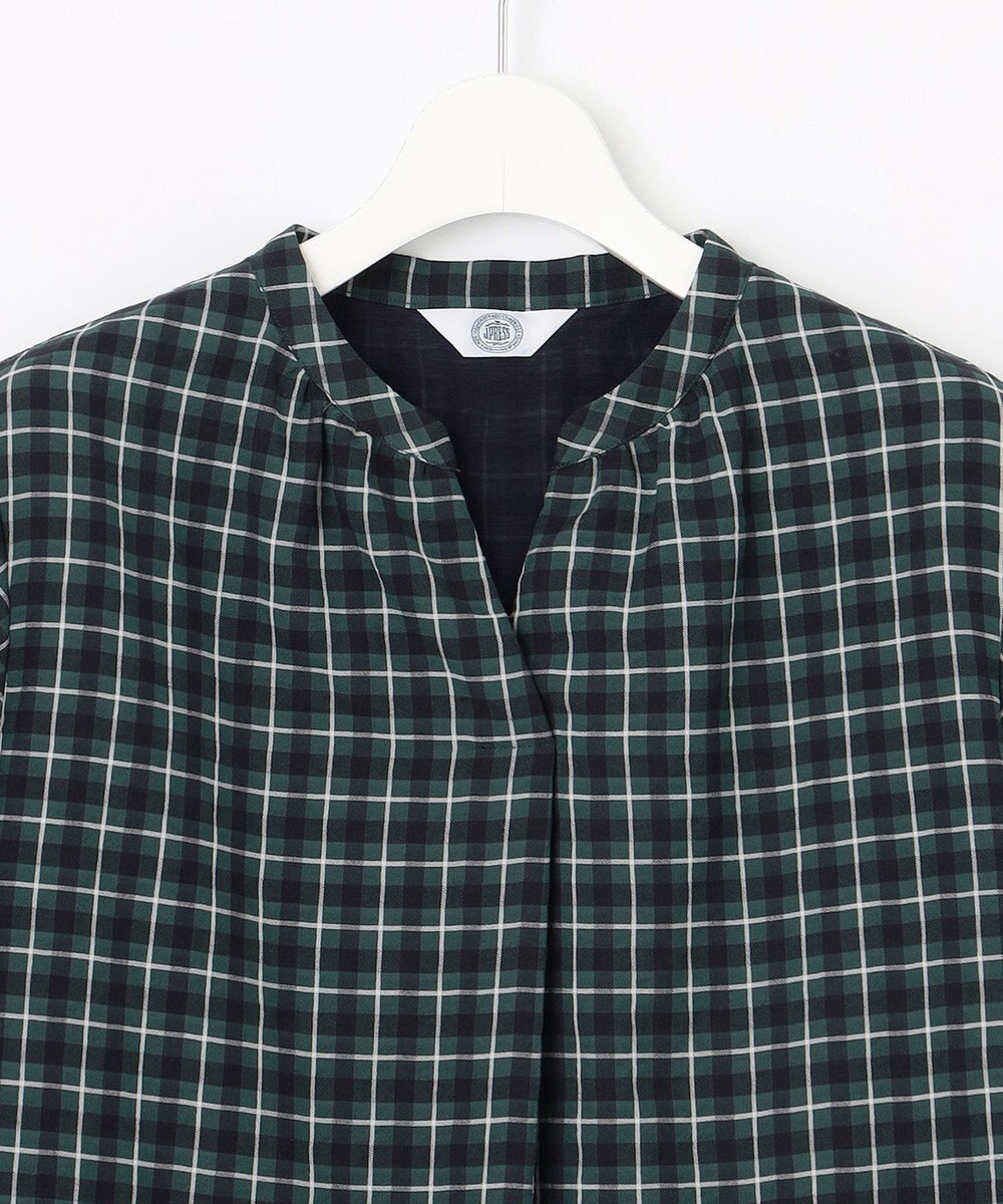 J.PRESS LADIES L シズルチェック バンドカラー カットソー 