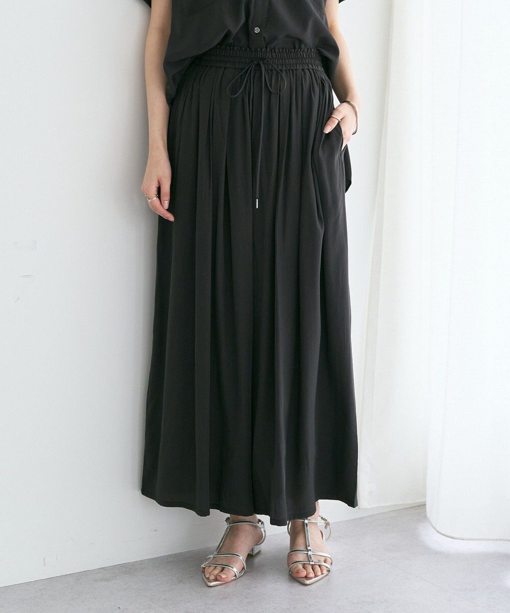 YECCA VECCA 【セットアップ可能】シルキータックワイドパンツ 