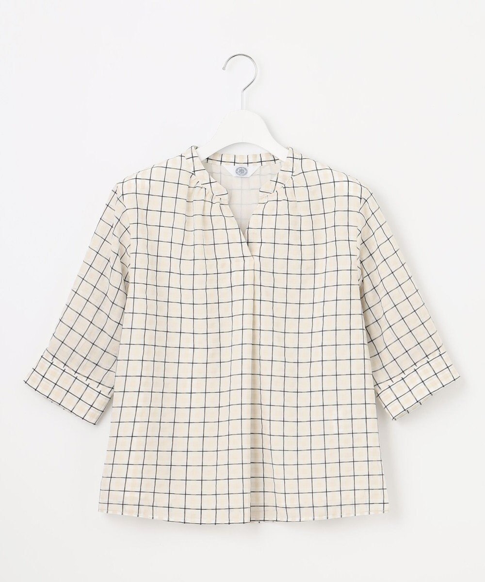 J.PRESS LADIES L シズルチェック バンドカラー カットソー 