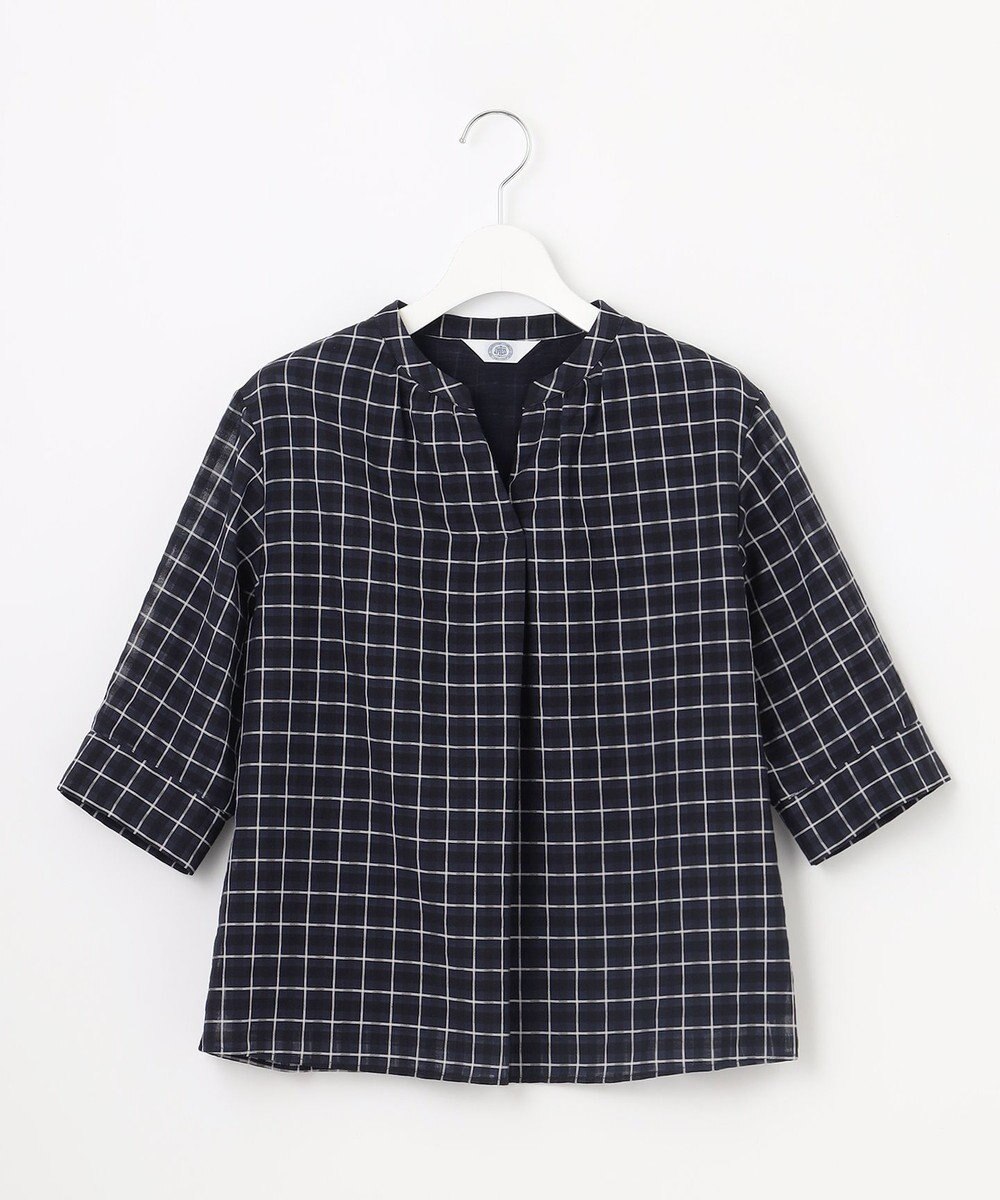J.PRESS LADIES L シズルチェック バンドカラー カットソー 