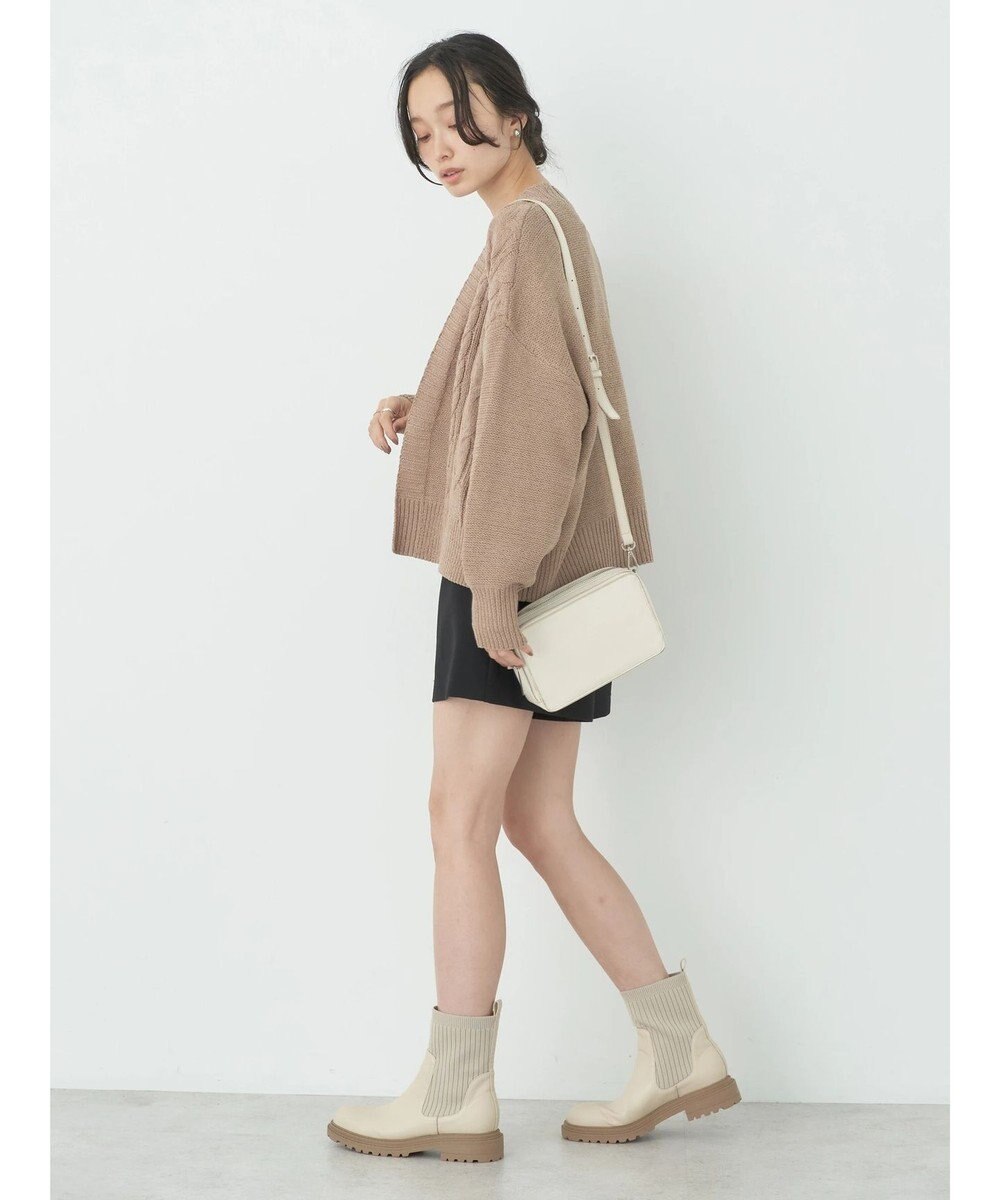 earth music&ecology ベロアモールケーブルカーディガン 