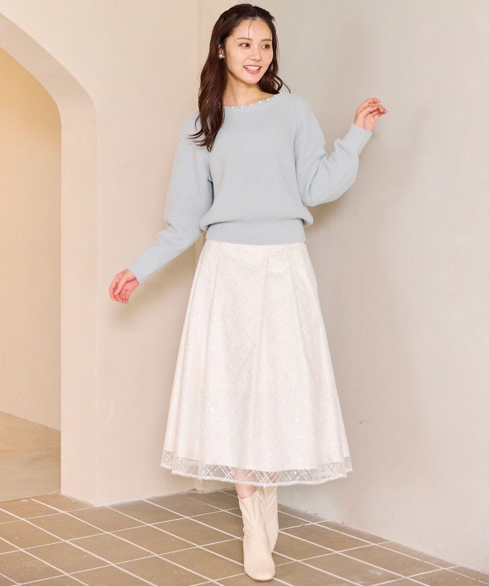 Feroux きらめきチェックフレア スカート 