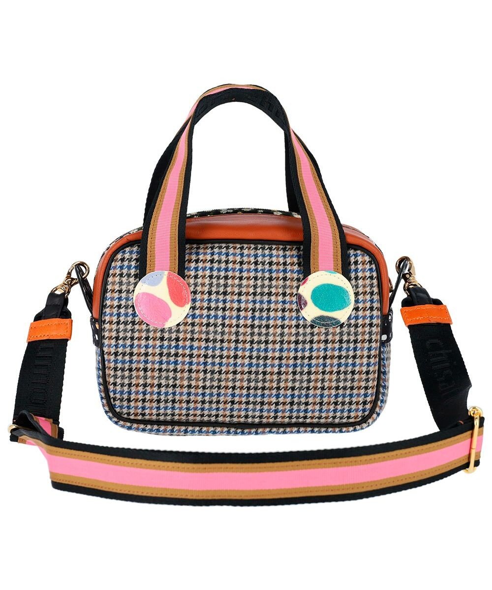 tsumori chisato CARRY マルチチェック 2way ミニボストン ハンドバッグ ショルダーバッグ 