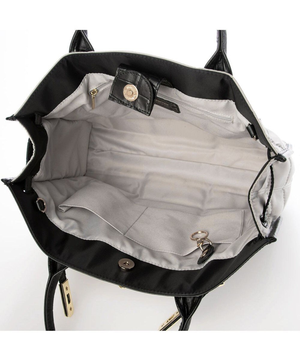 UNBILLION 【テレビ ドラマ着用アイテム】ペルケ perche / ナイロンキルト×クロコ型押し牛革A42wayトートバッグ 