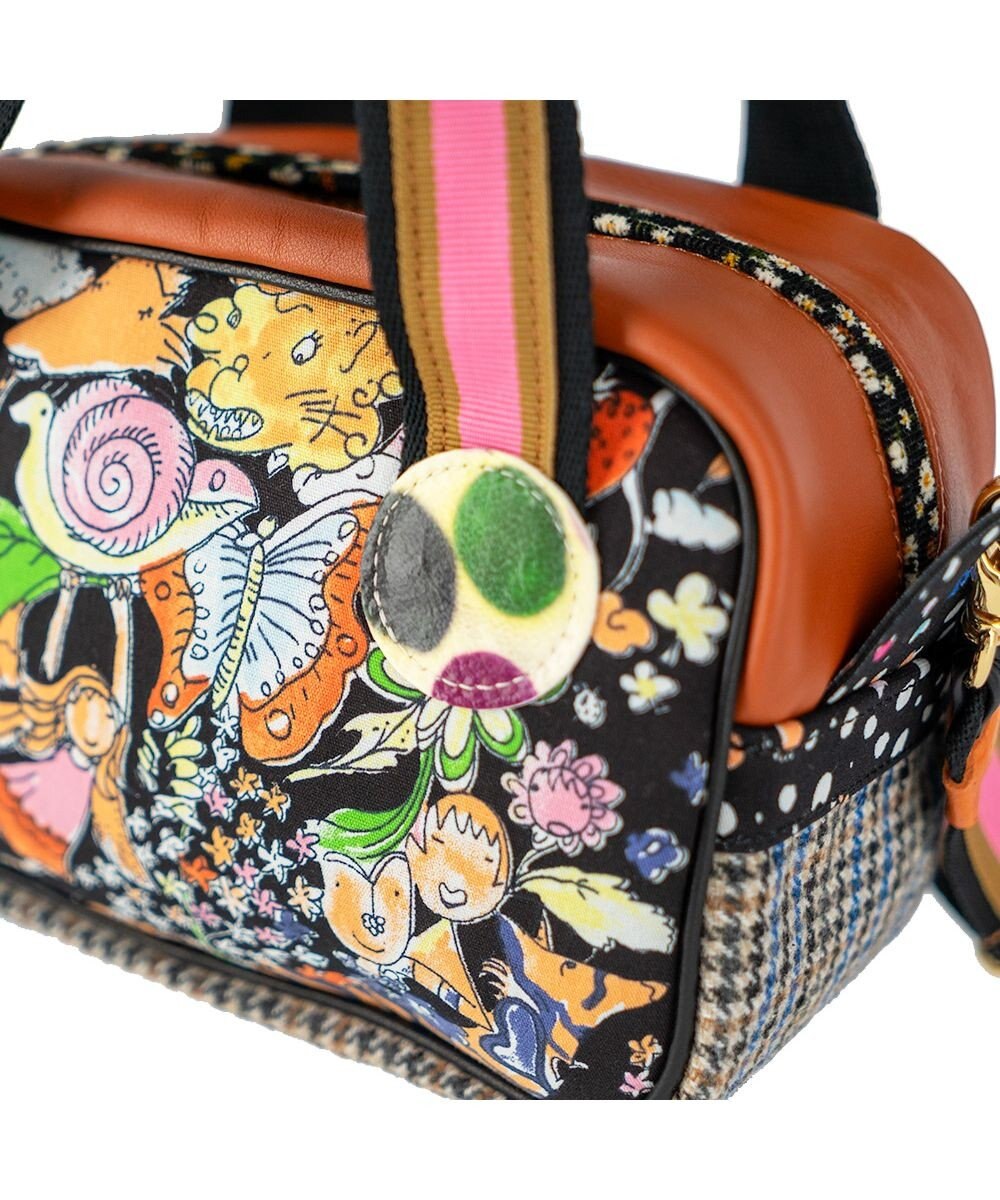 tsumori chisato CARRY マルチチェック 2way ミニボストン ハンドバッグ ショルダーバッグ 