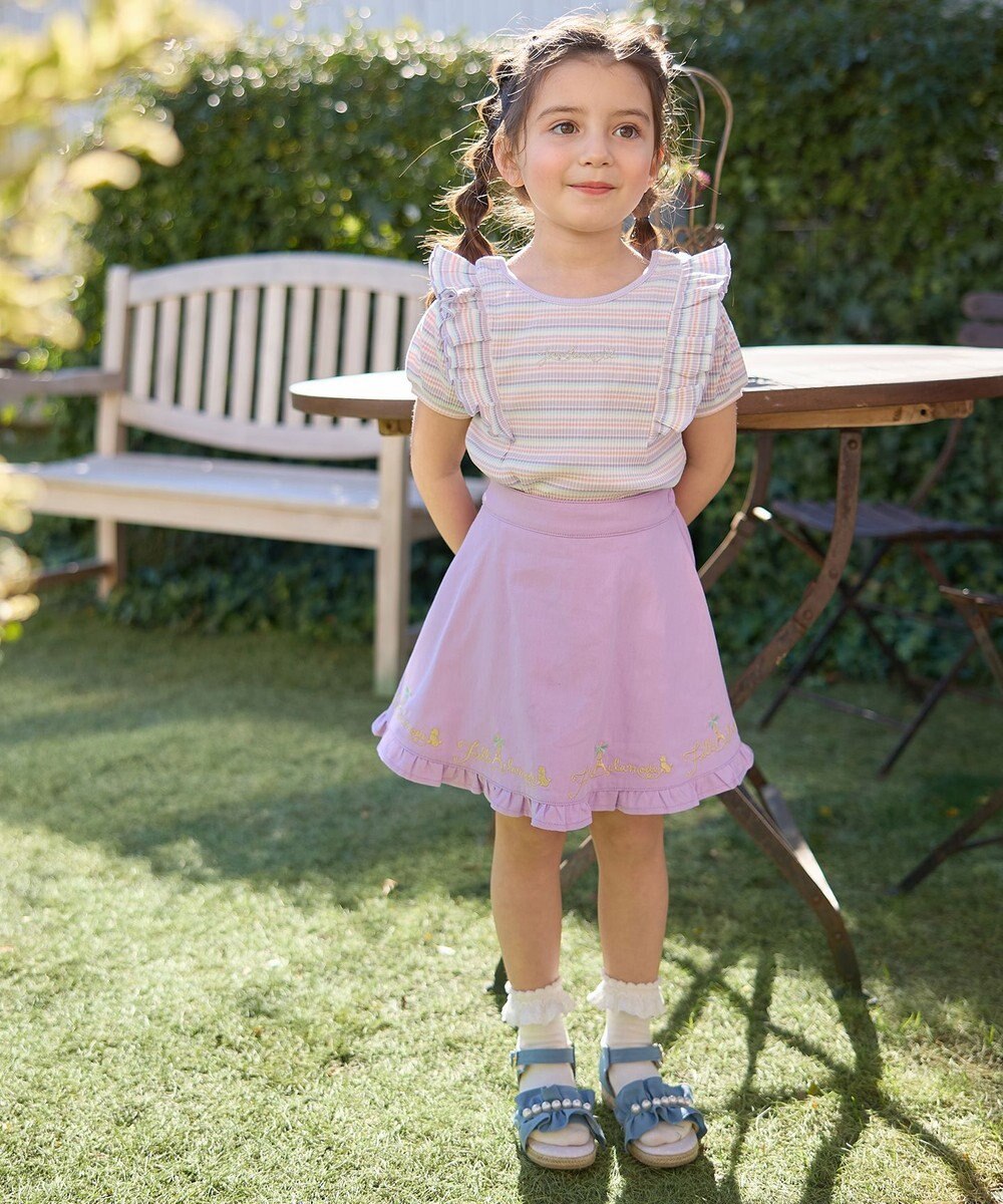 ANY KIDS オン・オフショルダー ボーダー Tシャツ 