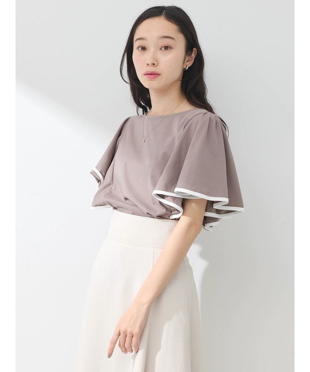 earth music&ecology パイピングフレアスリーブカットソー 