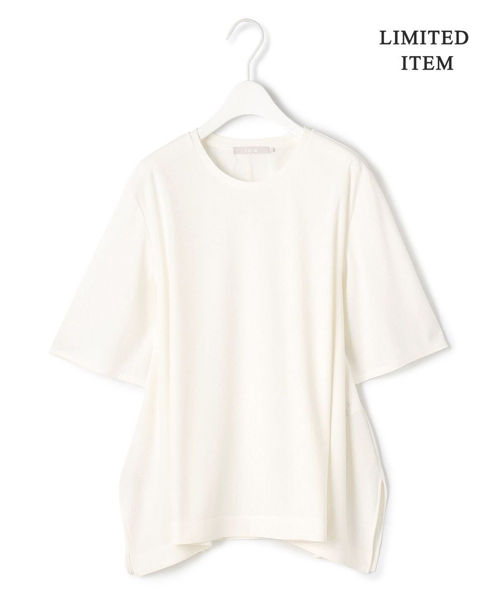 ICB L 【WEB限定・洗える】シアートリコット ペプラムカットソー 