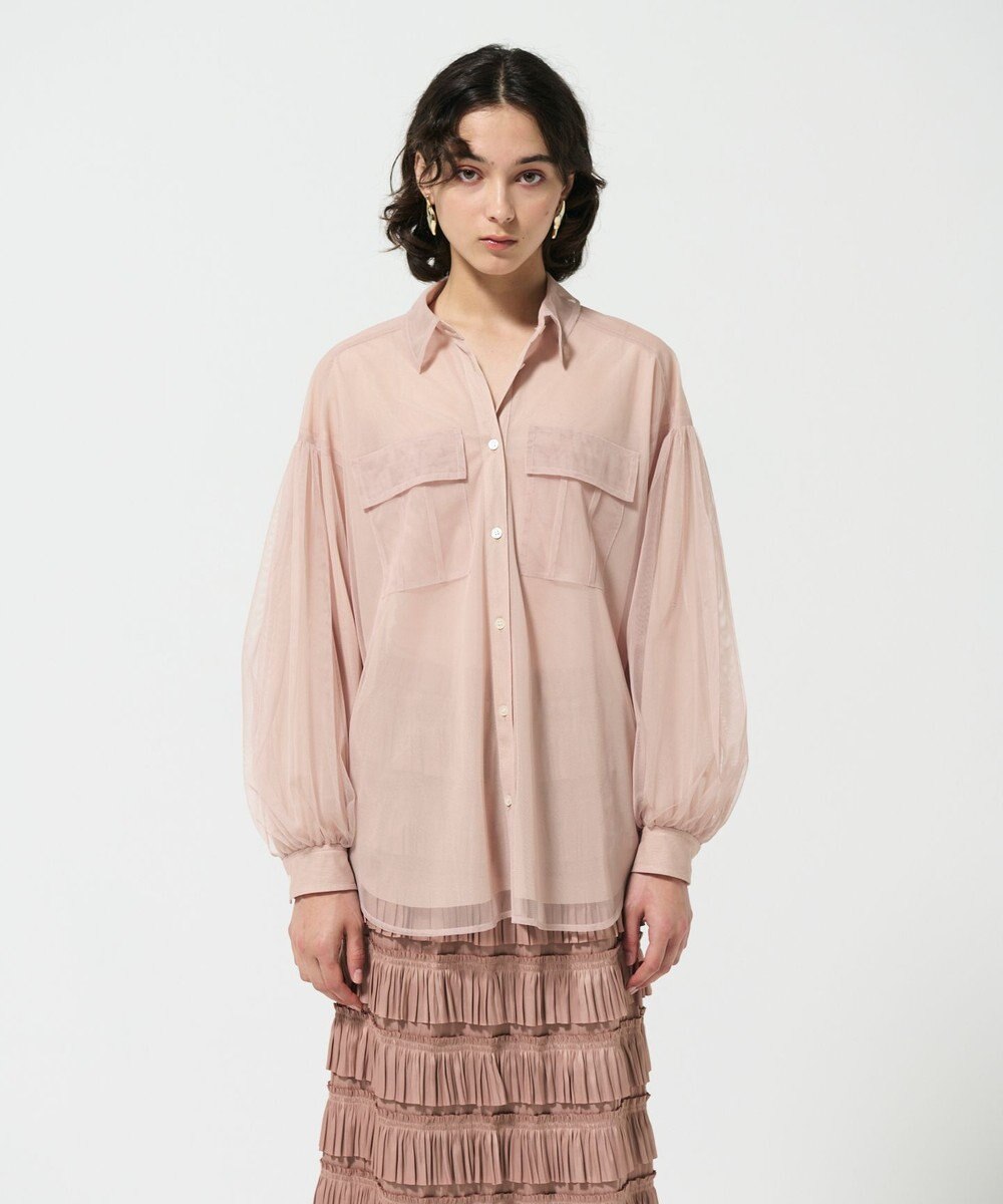 GRACE CONTINENTAL チュールレイヤードシャツ 