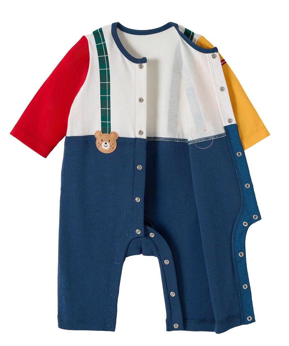 MIKI HOUSE HOT BISCUITS 【70-80cm】ビーンズサスペンダーカバーオール 