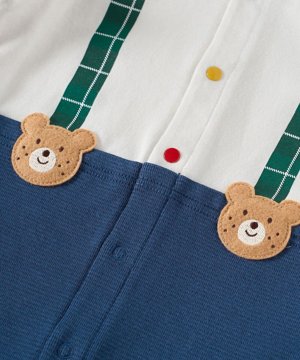 MIKI HOUSE HOT BISCUITS 【70-80cm】ビーンズサスペンダーカバーオール 