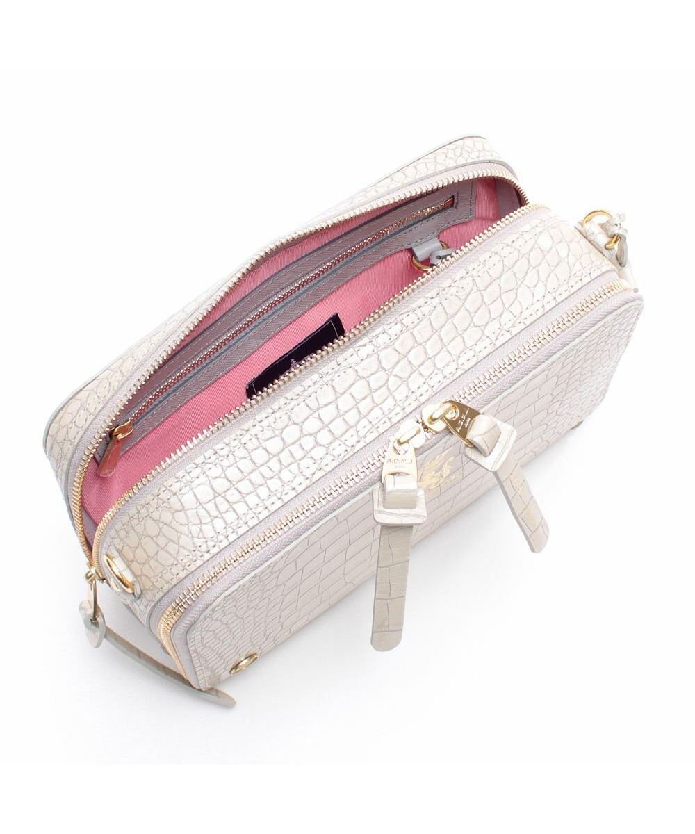 A.D.M.J. 【牛革】クロコ型押しスクエアショルダー 