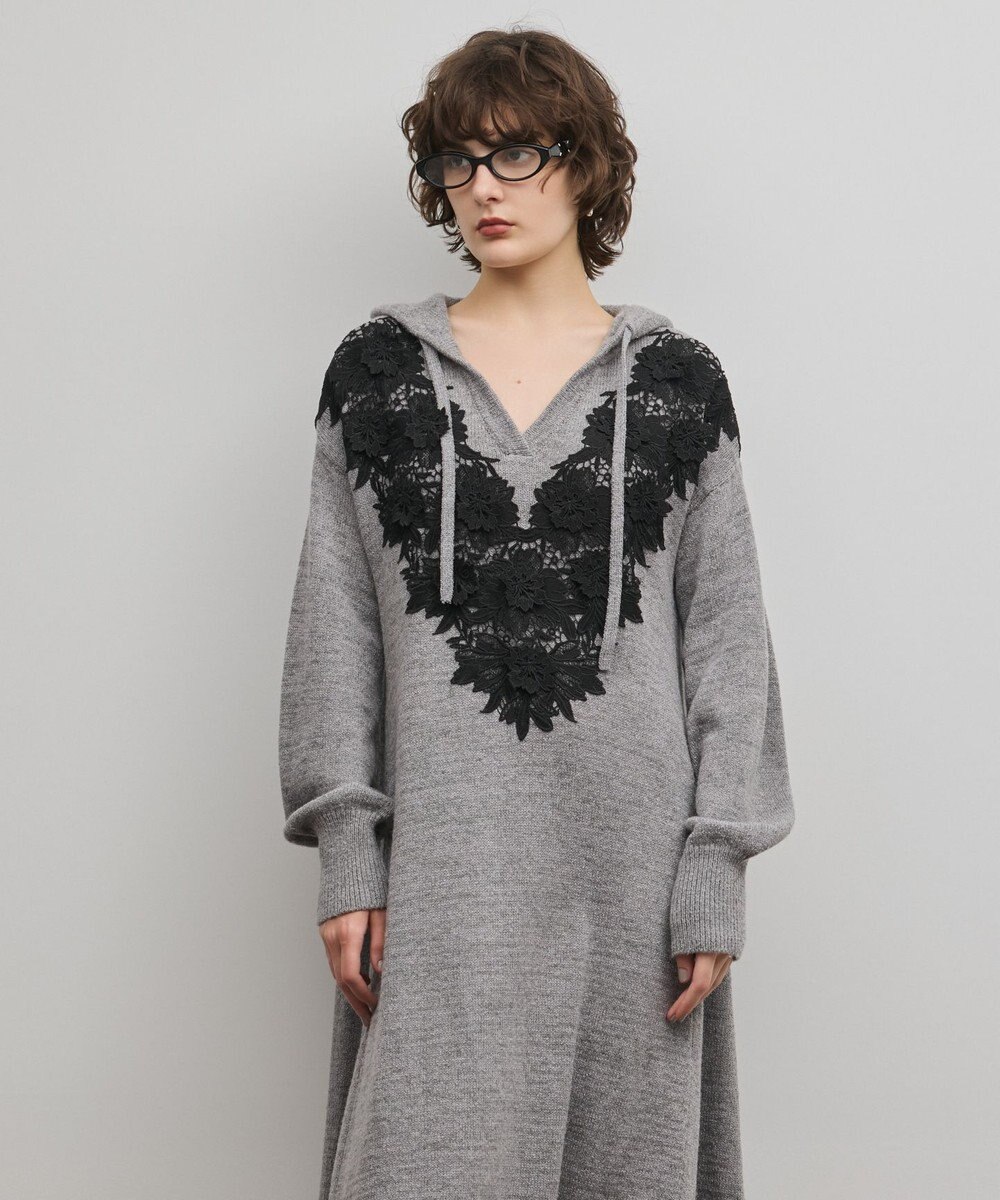 GRACE CONTINENTAL ケミカルレースニットワンピース 