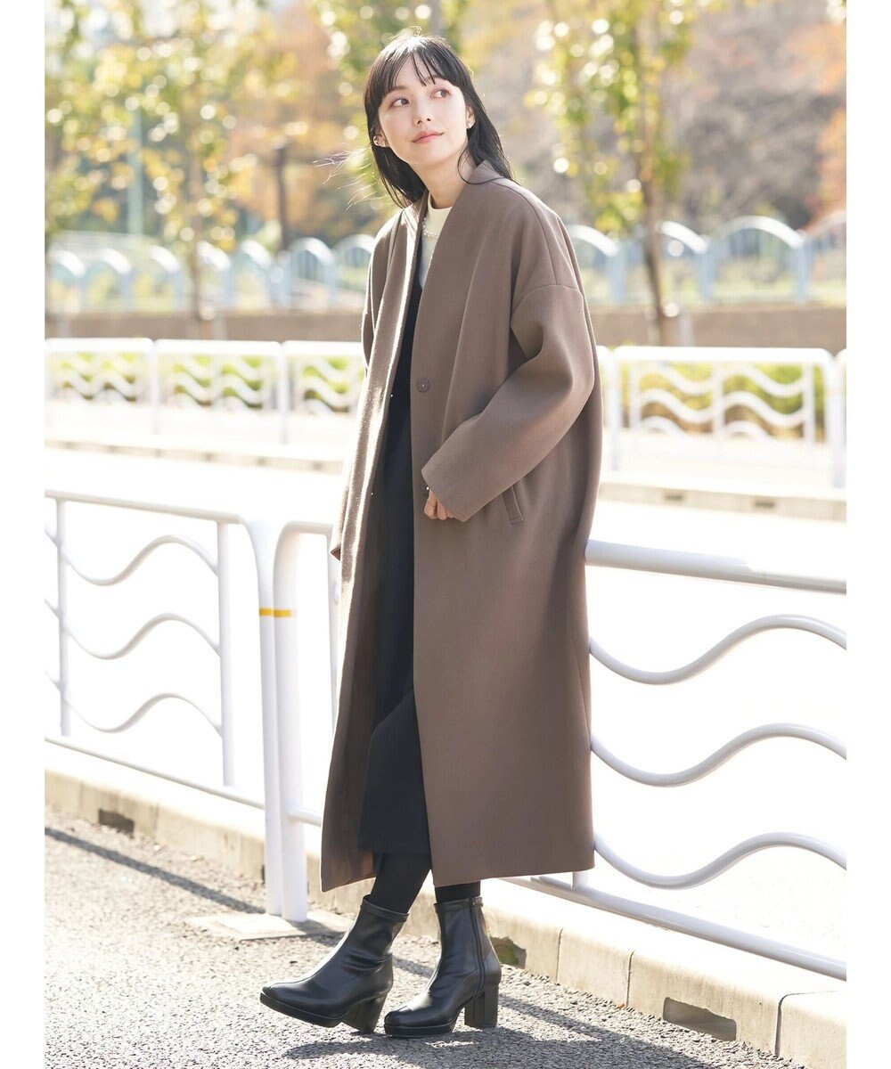 earth music&ecology Ｖネックノーカラーコート 