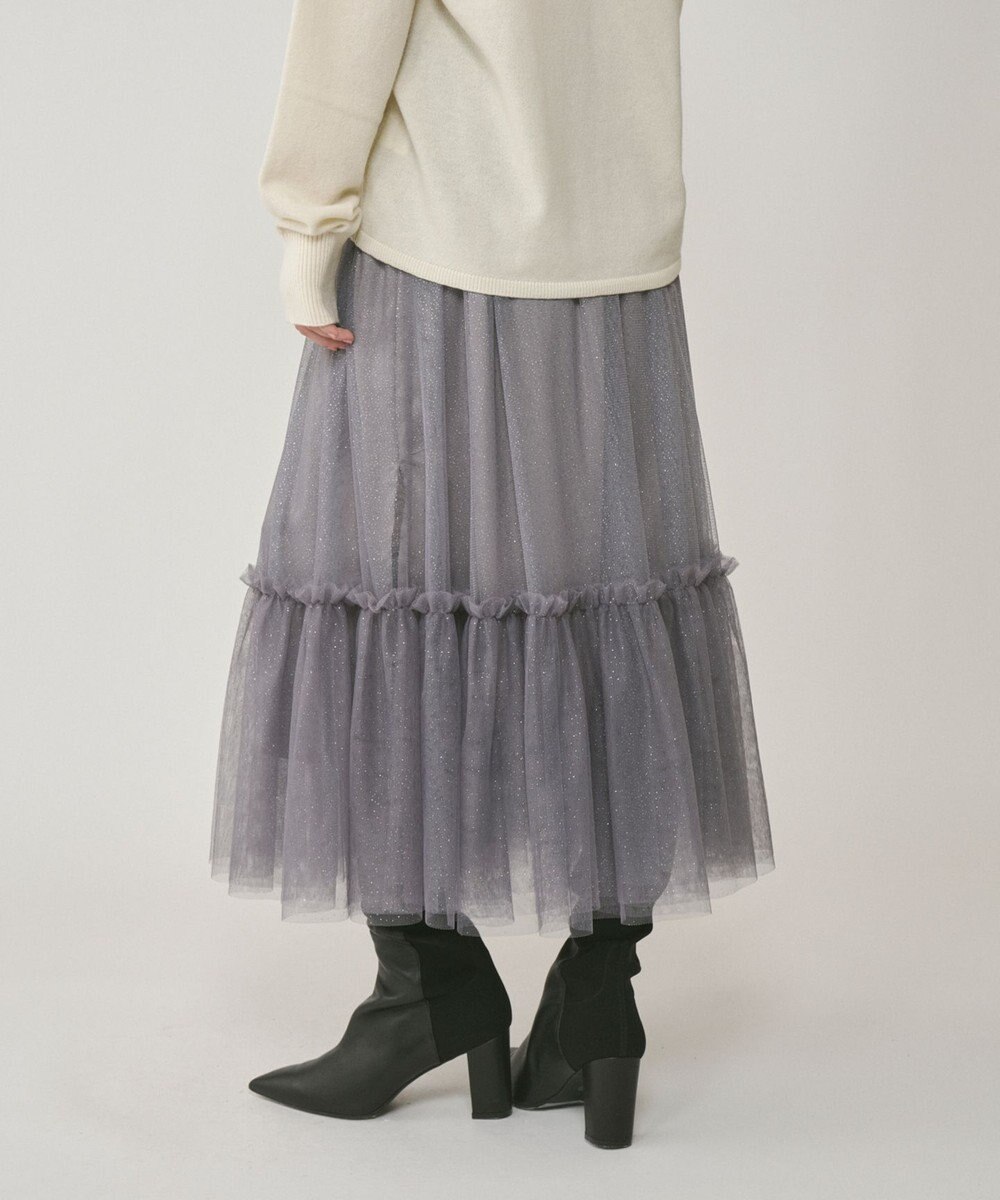 GRACE CONTINENTAL ラメチュールギャザースカート 