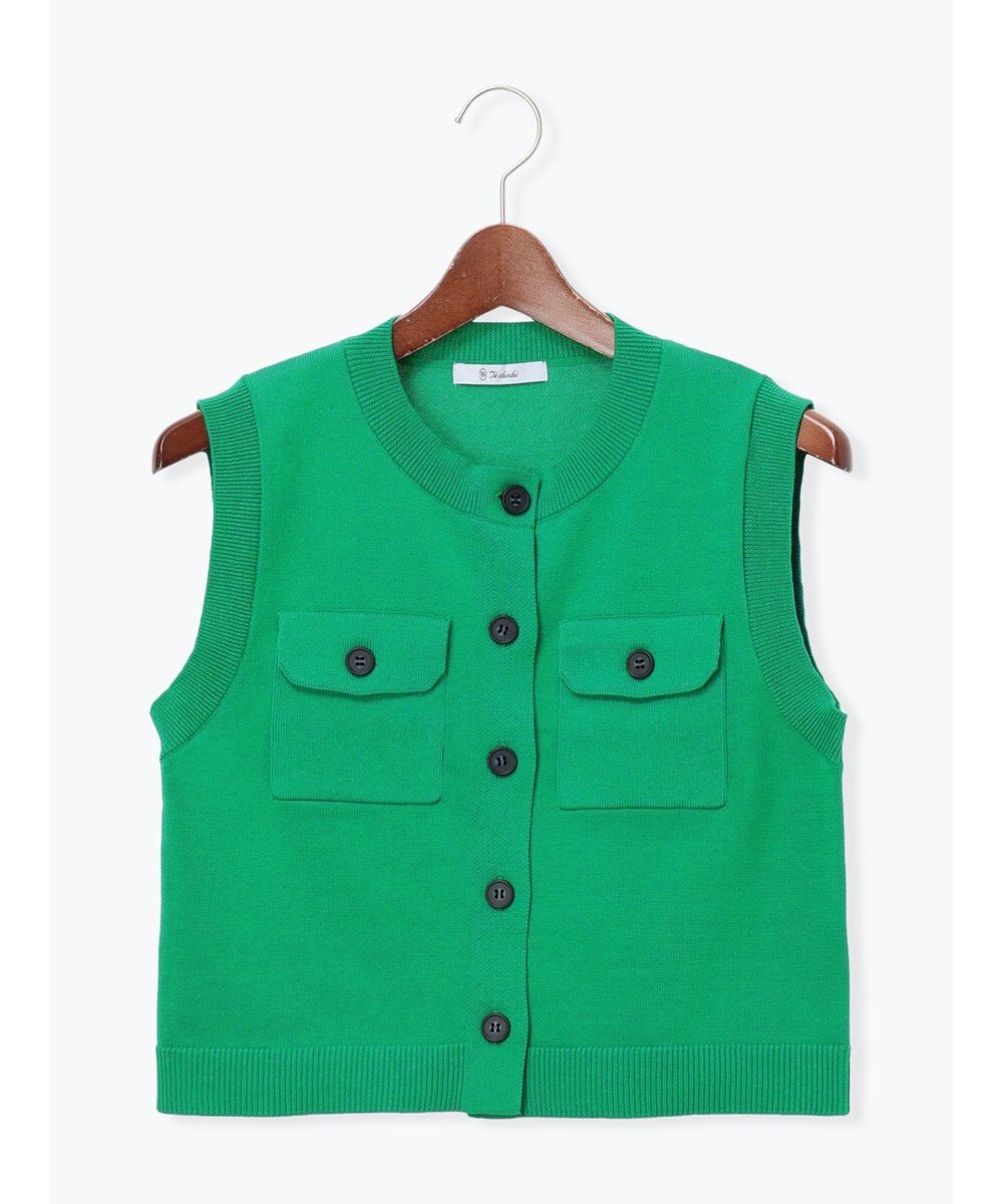 Te chichi ポケット付きニットベスト 