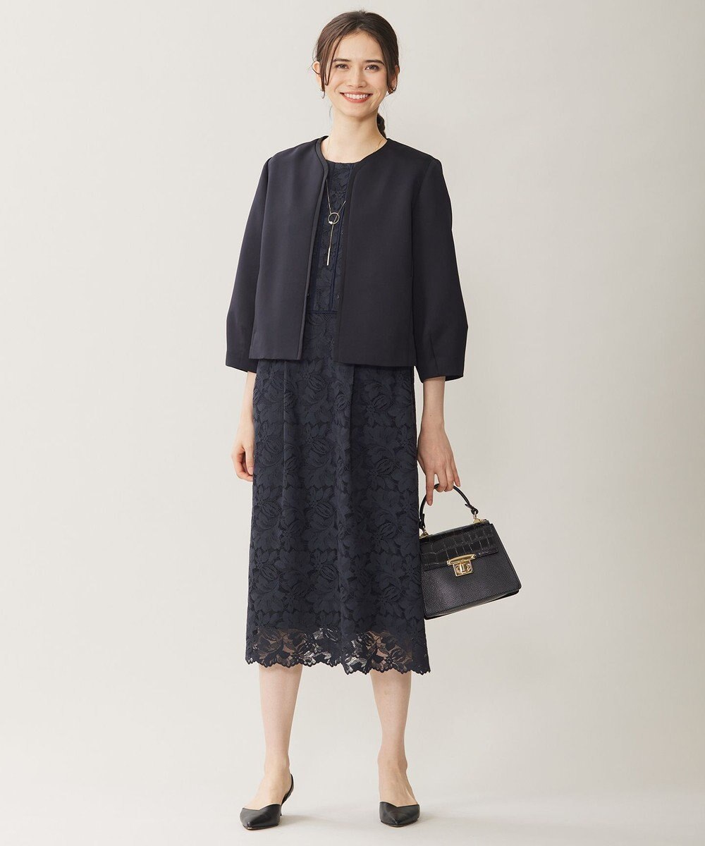 自由区 S 【洗える】グログランパフスリーブ ジャケット 