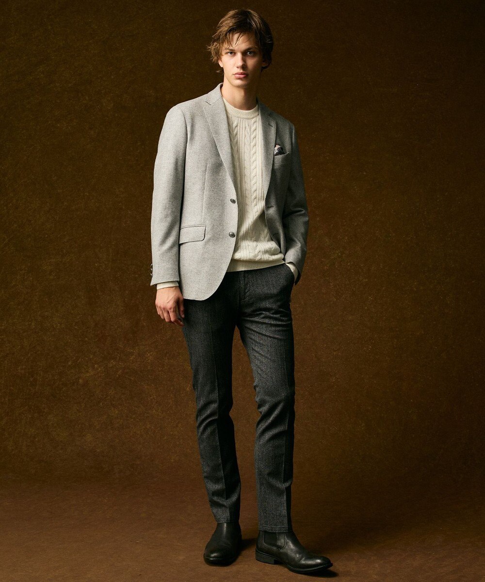 JOSEPH ABBOUD 【暖か・軽量】カシミヤブレンド クルーネック ニット 