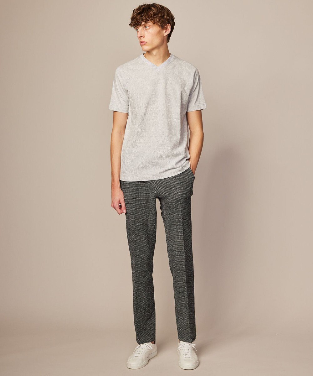 JOSEPH ABBOUD 【オリジナルオーガニックコットン使用】JOE COTTONサッカー Vネック Tシャツ 