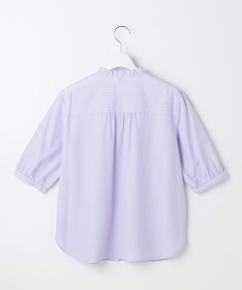 J.PRESS LADIES 【一枚で着映え】ソフトストライプ フリル襟 ブラウス 