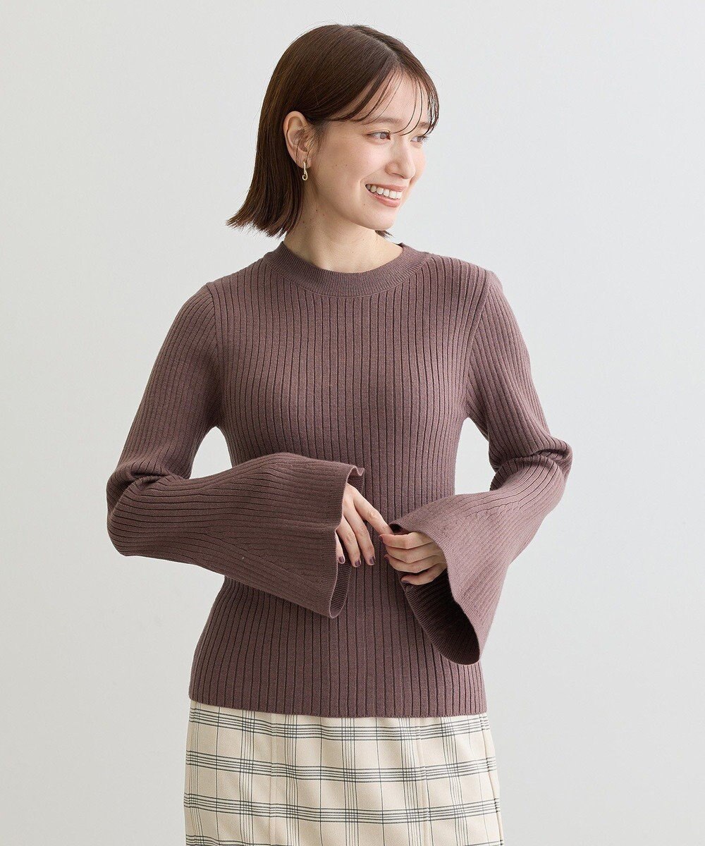 Green Parks ・ｓｗｉｎｇ　ｂｙ　ベルスリーブクルーリブニット 