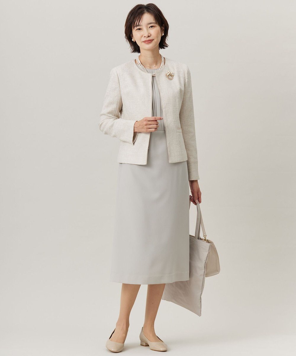 J.PRESS LADIES 【洗える】ノルディス2wayジョーゼット タックディテール ワンピース 