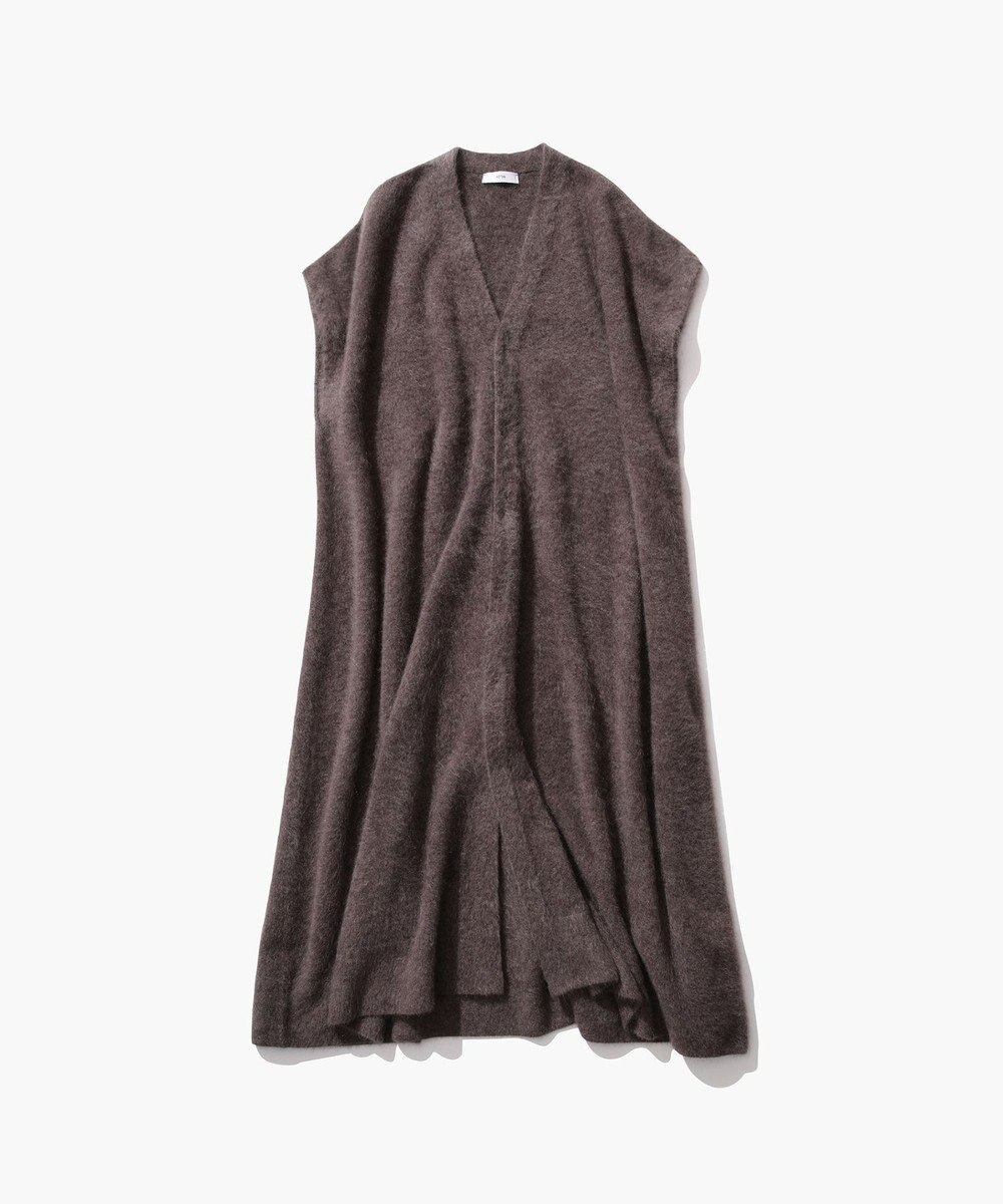 ATON ROYAL FUR CASHMERE | Vネックドレス 