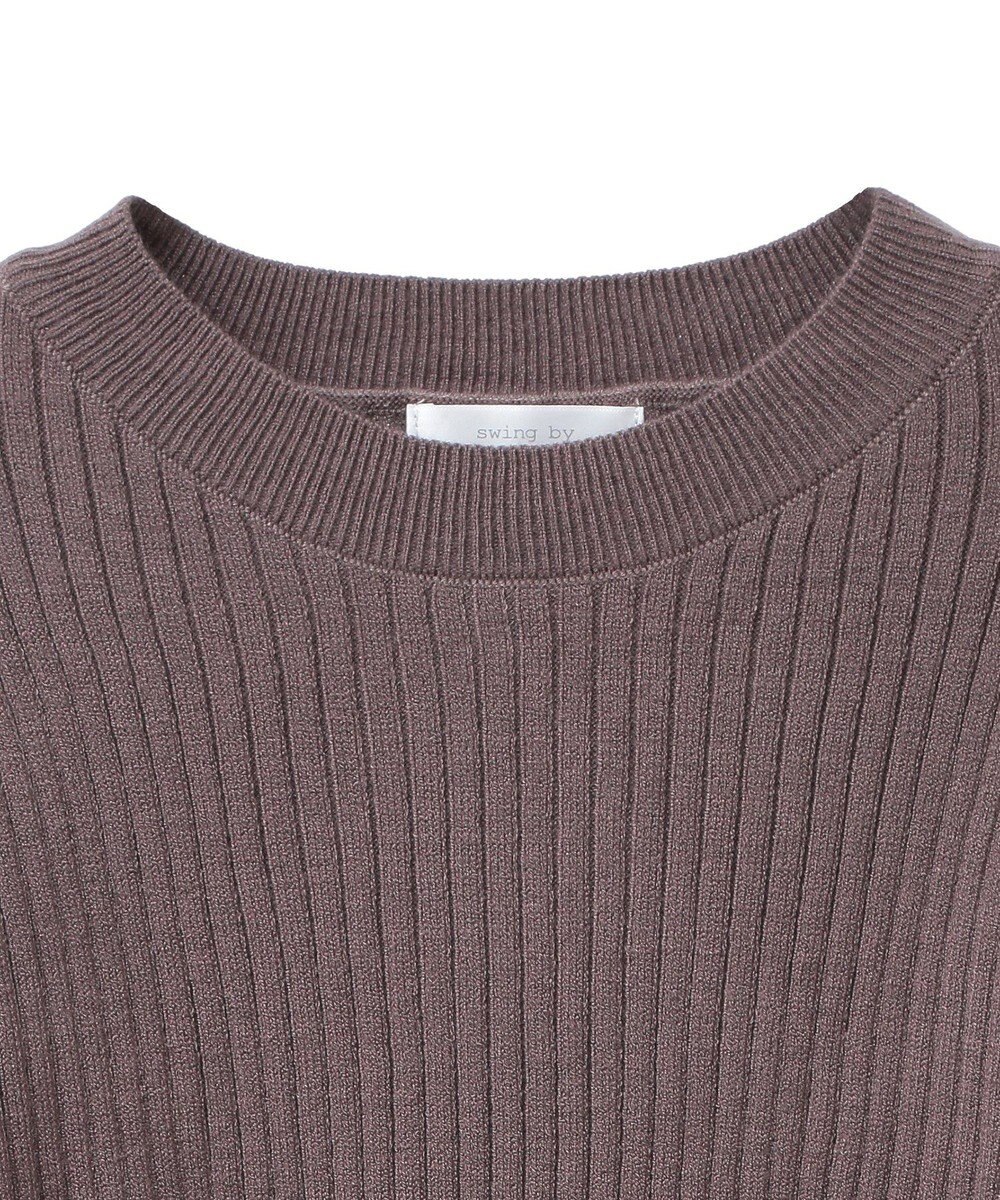 Green Parks ・ｓｗｉｎｇ　ｂｙ　ベルスリーブクルーリブニット 