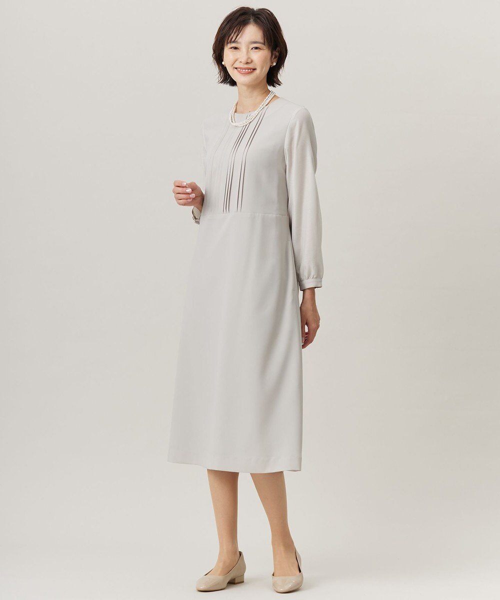 J.PRESS LADIES 【洗える】ノルディス2wayジョーゼット タックディテール ワンピース 