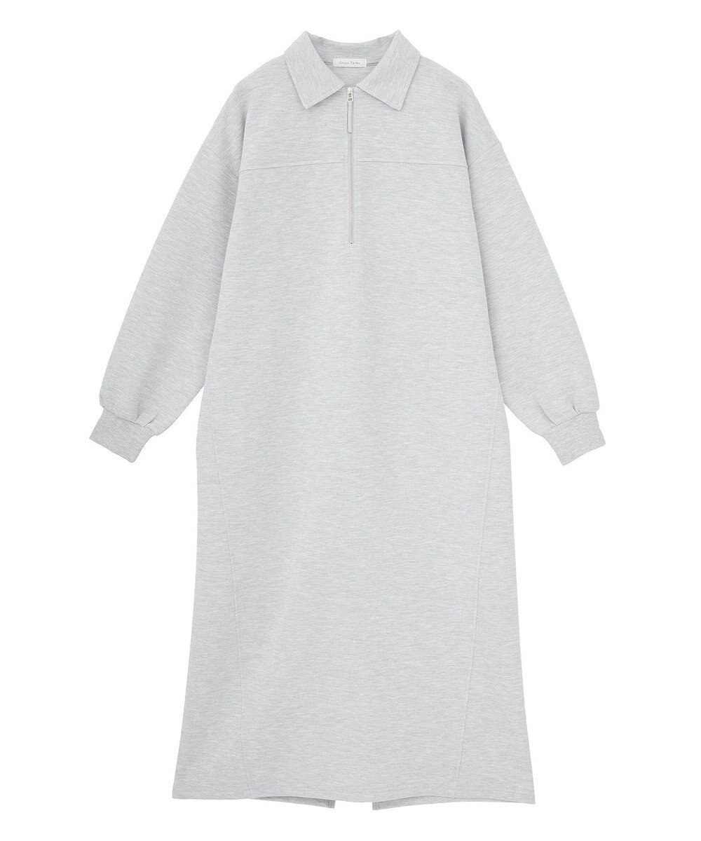 Green Parks ポロ衿ハーフＺＩＰカットワンピース 