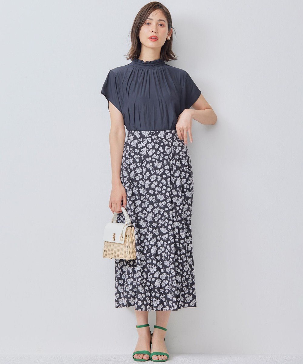 組曲 【WEB限定】ギャザーライトデシン タックスカート 