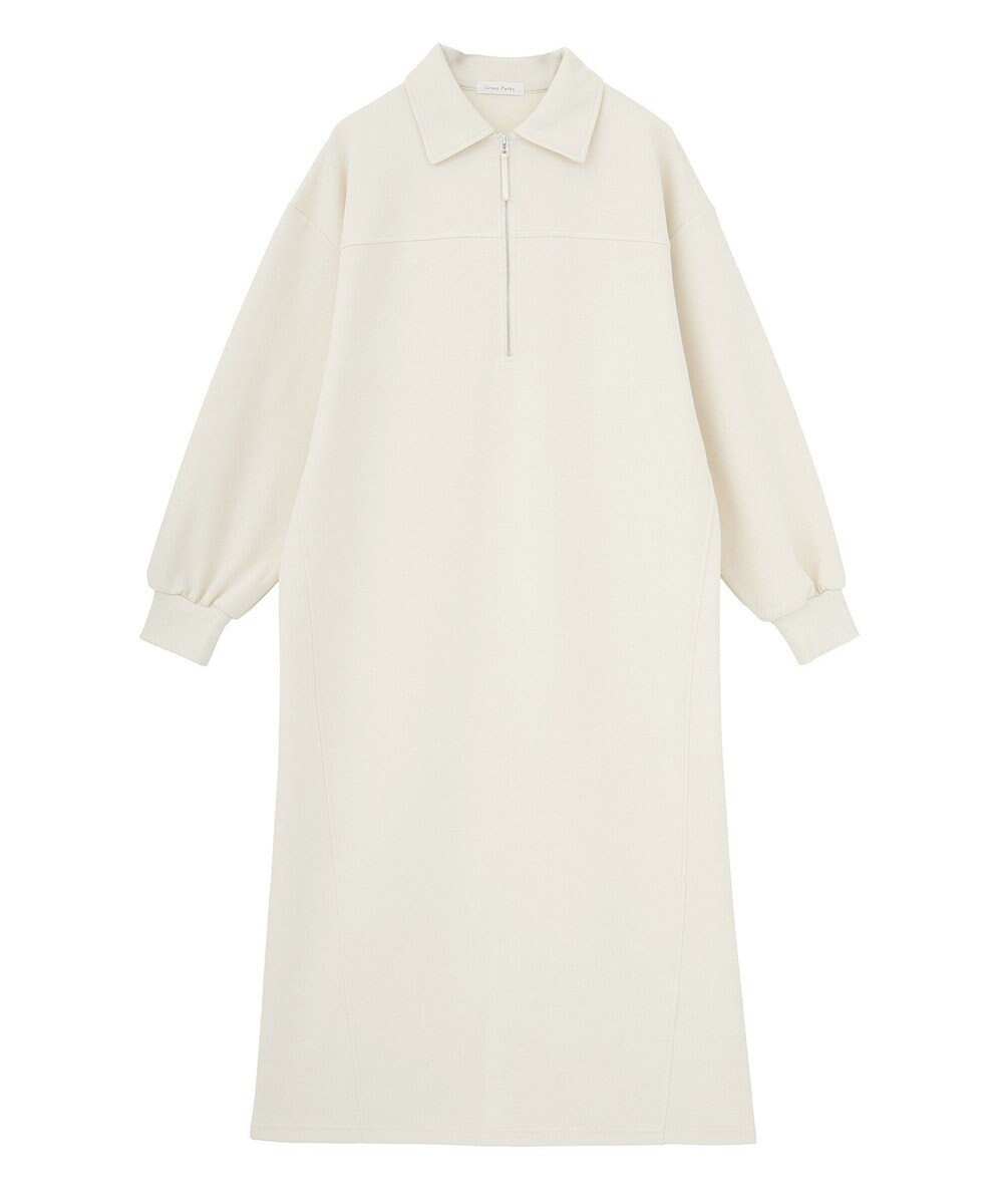 Green Parks ポロ衿ハーフＺＩＰカットワンピース 