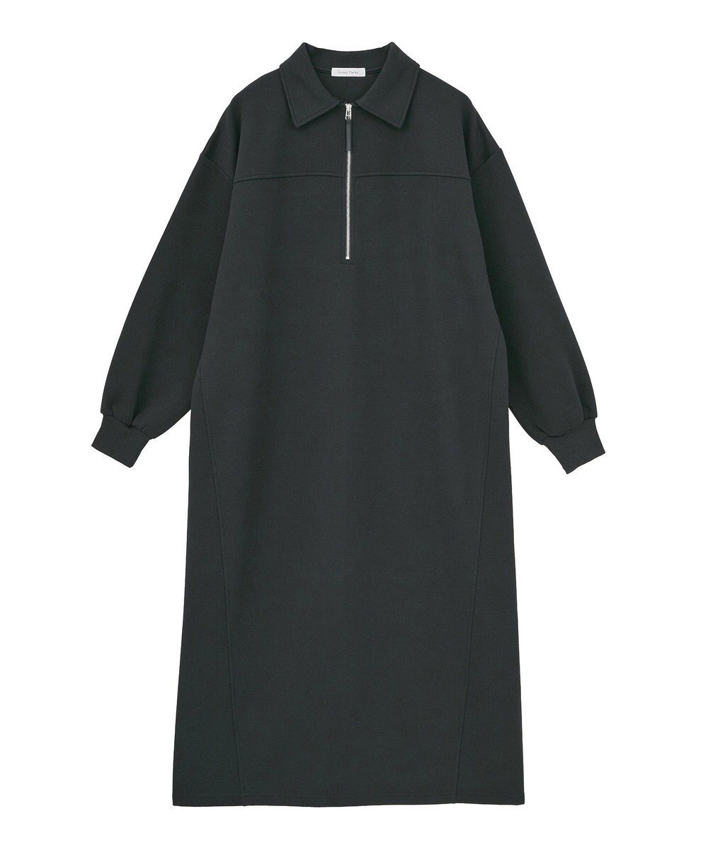 Green Parks ポロ衿ハーフＺＩＰカットワンピース 