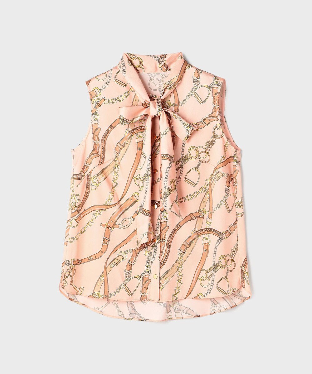 GRACE CONTINENTAL チェーンプリントボウタイブラウス 